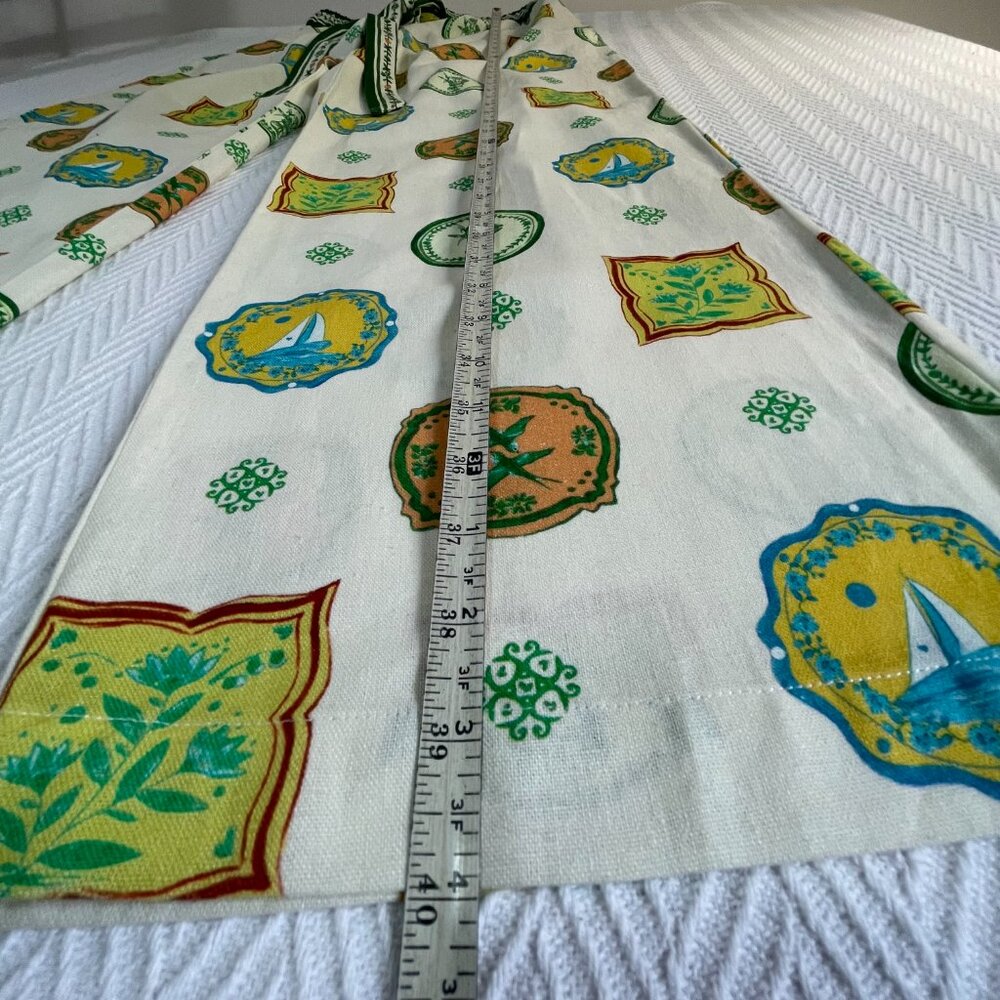 Maison d’Amelie Linen Blend Wide Leg Pants Print Pockets Medium - Picture 7 of 11